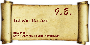 István Balázs névjegykártya